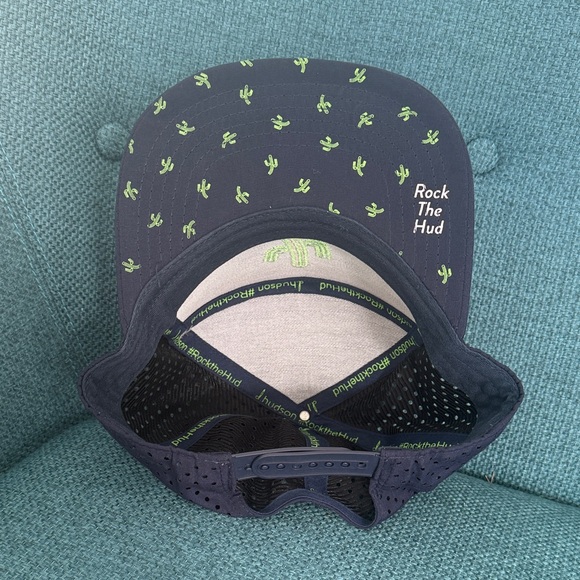 D.Hudson Navy Hat with Green Cactus Design - Picture 4 of 4